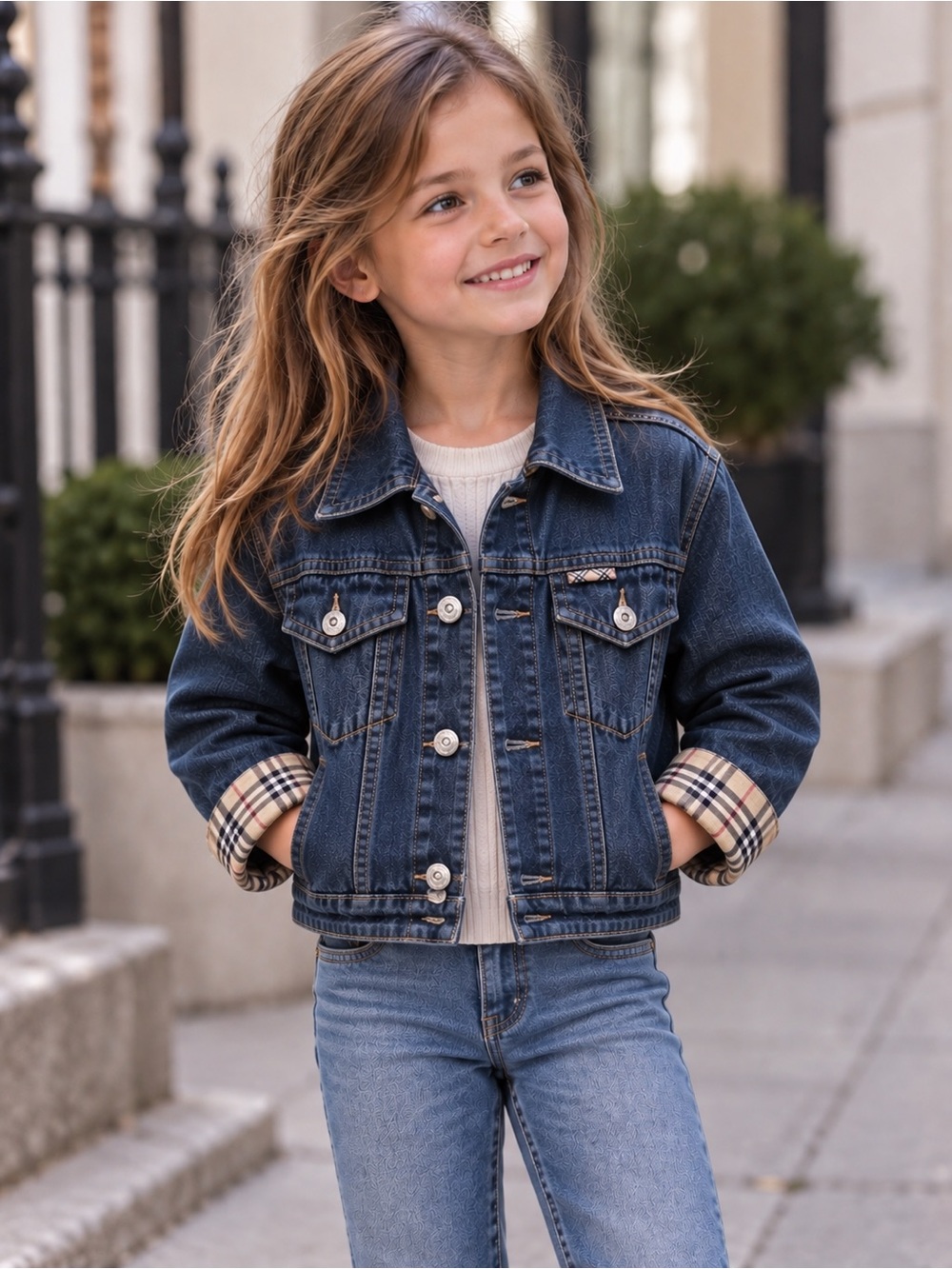 Burberry vest jacket 6T denim jean blue